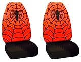 Spider-Man Web Spider Logo Superhero Marvel Comics Car Truck SUV Universal-fit Bucket Seat Covers - PAIR