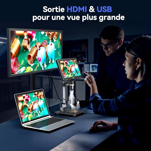 TOMLOV DM9 Max 10.1 Inch HDMI Digital Microscope, 20MP Coin Magnification Camera with HD IPS Screen, Gift for Adult Collectors, 10 Adjustable LED Lights, Compatible PC/TV