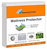 Premium Waterproof Mattress Protector Hypoallergenic Breathable Cotton Terry Surface Fitted Mattress Cover, Bedbugs / Dust Mites / Fluids Proof - 15-Year Warranty, Vinyl Free - King Size / White