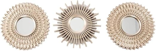 juego de 3 espejos pared decorativos dorado