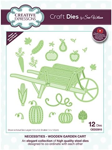 Sue Wilson Necessities Collection Wooden Garden Cart Die, Metal, Silver, 22.6 x 18 x 0.8 cm