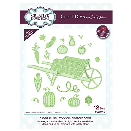 Sue Wilson Necessities Collection Wooden Garden Cart Die, Metal, Silver, 22.6 x 18 x 0.8 cm