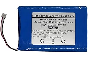 Starnovo 3.7V 1500mAh Replace GPS Navigator Battery for Garmin Nuvi 2797, Nuvi 2757, Nuvi 2757LM, Nuvi 2797LMT，361-00066-00