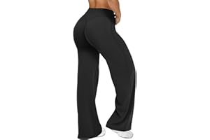 JGS1996 Wide Leg Yoga Pants Bottoms Straight Leg Leggings for Women High Waist Stretch Booty Casual Gym Workout Sweatpants