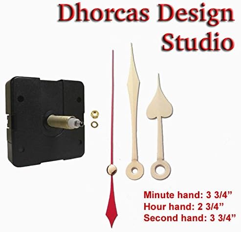 Dhorcas (#13) 3/4" Threaded Motor and Gold 3 3/4" Hands, Quartz Clock Movement Kit for Replacement