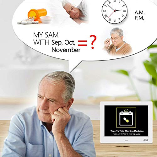 Dementia Alarm Clock Alzheimers Clock with 3 Interfaces 8 Alarm Options