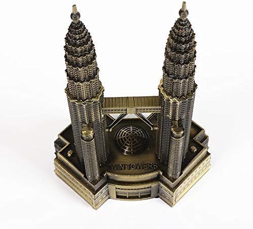 Zbao Jewelry Ornaments Sculptures Statue Figurines Decorations World Architecture Model Decoration Malaysia Kuala Lumpur Twin Towers Metal Creative Home European Vintage Style, B 10.3 17.8Cm,B 10.3