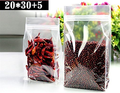 Katherine Resealable Stand-Up Bags with Zip Seal for Dehydrated Food Storage and Waterproof Protection Resealable Pouch Vacuum Sealer Bags (16, Clear)