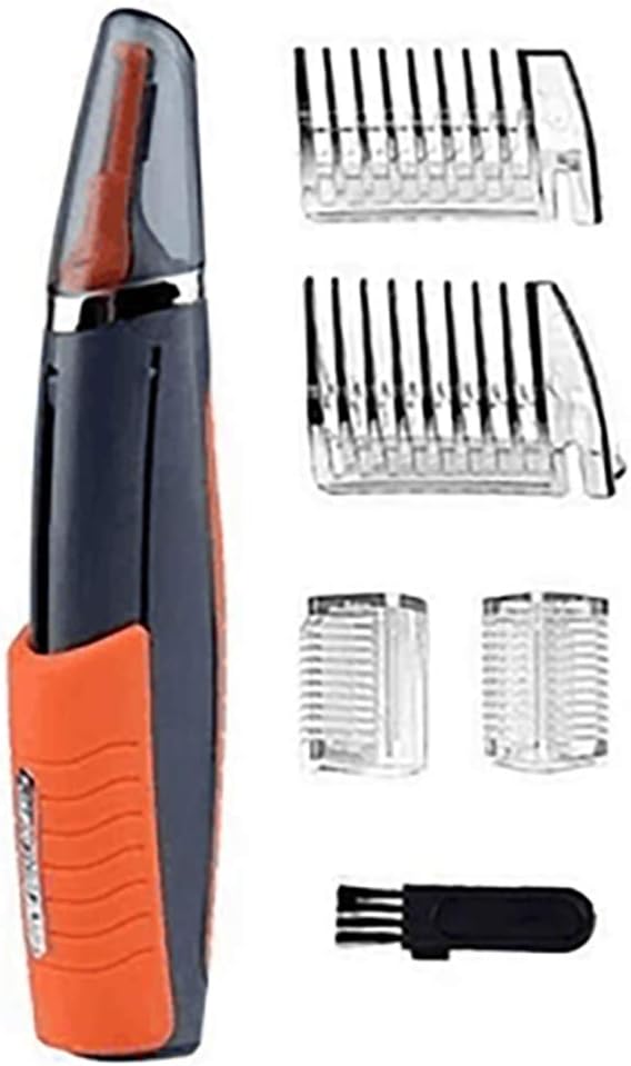 2In 1 Switchblade Ear and Nose Hair Trimmer Clipper,Multi-Functional Men's Hair Remover for Hair Removal Eyebrow Shaping Without Battery,Orange