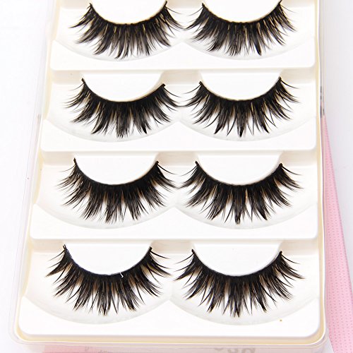 cici store 5 Pairs Handmade Natural Soft Fashion Long Thick Eyelashes Makeup False Eye Lashes - Thumbnail 7