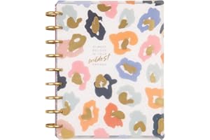 THE HAPPY PLANNER Happy Planner Disc-Bound Mid-Year 12-Month Vertical Planner, Academic Planner July 2024–June 2025, Classic-Size Planner for School, Colorful Leopard, 72 Pages, 12 Dividers, 2 Sticker Sheets, 7" x 9 3/4"