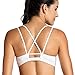 CRZ YOGA Women's Padded Cool-look Criss Cross Strappy Yoga Sports Bra White M