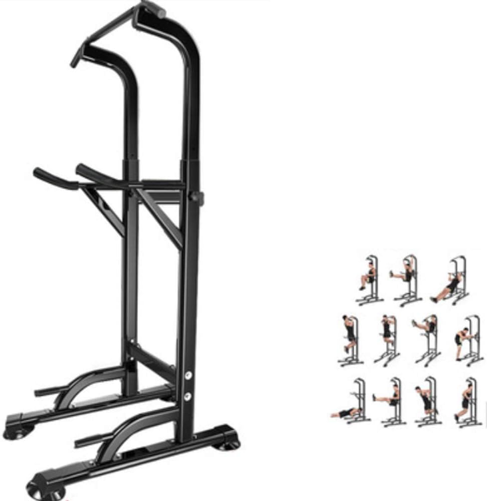 XXLHH Power Tower Pull Up Dip Station for Home Gym Adjustable Height Strength Training Workout Equipment