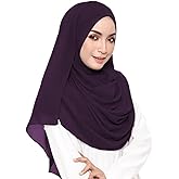 LMVERNA Solid Color Bubble Chiffon Scarf for Women Fashion Soft Hijab Long Scarfs Wrap Scarves