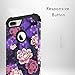 Hocase iPhone 8 Plus Case, iPhone 7 Plus Case, Heavy Duty Shockproof Protection Hard Plastic+Silicone Rubber Hybrid Protective Case for iPhone 7 Plus/iPhone 8 Plus - Voilet Flowers/Black