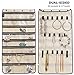 MISSLO Zippered Jewelry Organizer Hanging for Travel Home Storage 30 Zippered Pockets 17 Loops, Beige