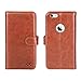 OCASE iPhone 6S Plus Case [Free Screen Protector Included] Leather Flip Wallet Case for iPhone 6 Plus / 6S Plus Devices - Brown