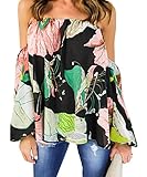 Shele Womens Long Sleeve Floral Print Casual Fashion Blouse Tops