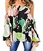 Shele Womens Long Sleeve Floral Print Casual Fashion Blouse Tops
