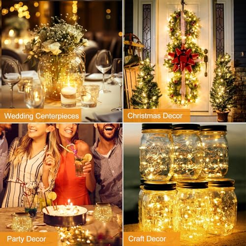 30 Pack Fairy Lights Battery Operated [3 Modes], 7ft 20 Led Twinkle Lights String Lights, Bulk Small Mini Silver Wire For Wedding,Party,Table Centerpieces,DIY Crafts,Christmas Decor, Warm White