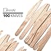 WoodU Disposable Wooden knives 100% All-Natural, Eco-Friendly, Biodegradable, and compostable knives - Pack of 100-6.5
