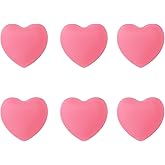 LC LICTOP 1.54 Inch Pink Heart Soft Rubber Drawer Knobs 6pcs, Warm Style Cabinet Knobs for Kids Room, Cute Drawer Pulls Handl