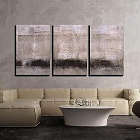 3 Piece Canvas Wall Art - Brown and Beige Abstract Art Painting - Modern Home Art Stretched and Framed Ready to Hang - 16"x24"x3 Panels