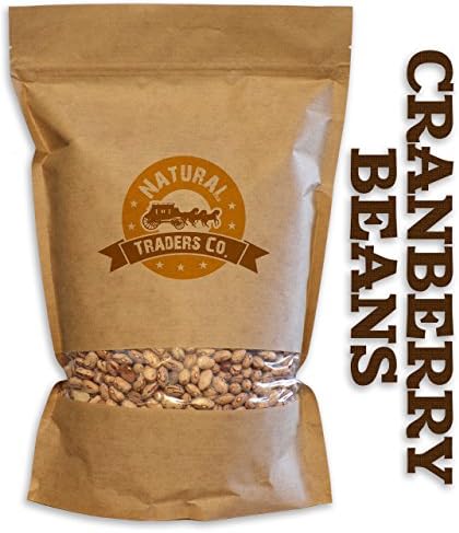 Natural Traders Natural Cranberry Beans - 1lb Bag - Kosher, Non Gmo, Vegan