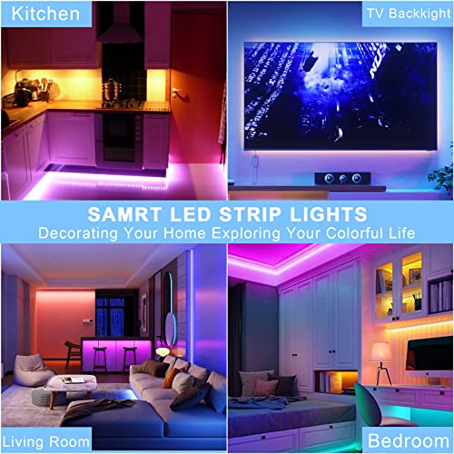 15M Striscia LED, LED Striscia Musica Sync 5050 RGB 20 Colori 21 Modalità, Bluetooth Nastri LED 12V Luci LED Colorati con Controllo App e Telecomando per Camera, Bar, Festa, Decorazioni Natalizie