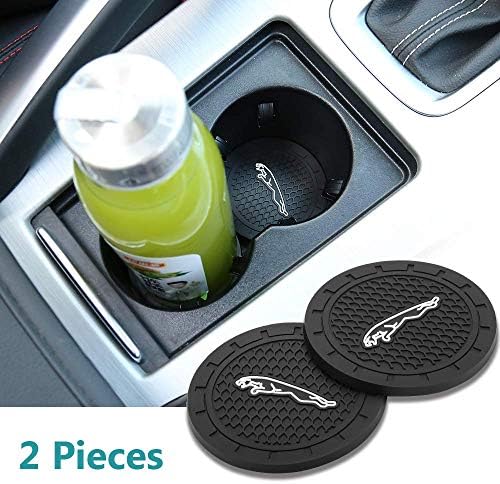 ffomo Bearfire 2.75 inch Diameter Oval Tough Car Logo Vehicle Travel Auto Cup Holder Insert Coaster Can 2 Pcs Pack fit j a-g-u a r Accessory