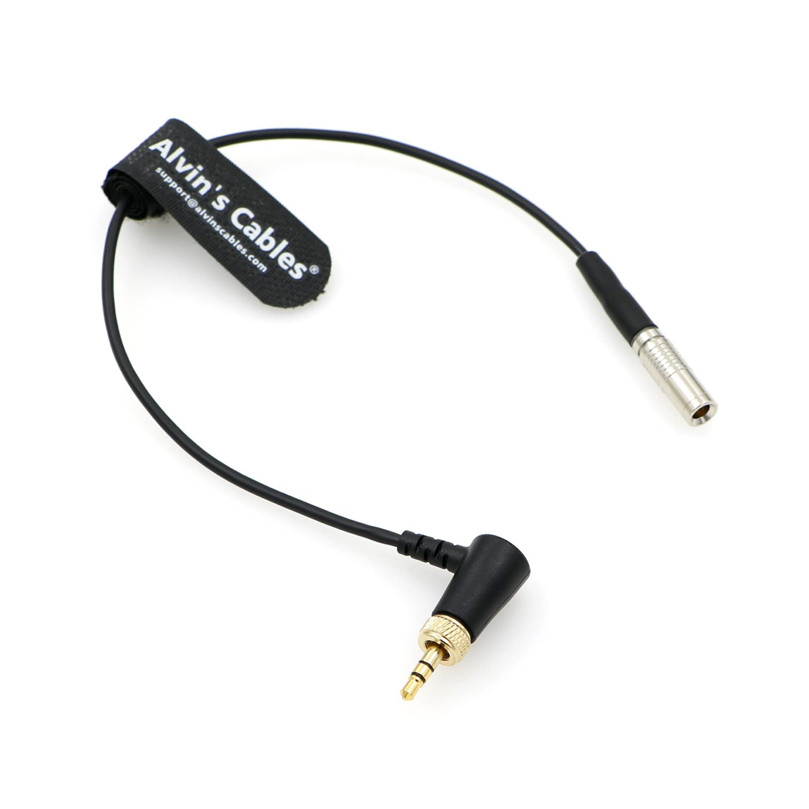 Alvin's Cables Timecode Cable for Canon R5C DIN 1.0/2.3 to Locking 3.5mm TRS 90 Degree Time Code Cord Compatible with Deity TC-1 — image 1