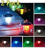 （2 Pack）ECBUY Outdoor Solar Waterproof Color Changing LED Floating Lights Ball Pond Path Landscape Lamp Ball for Swimming Pool Garden and Party Decor Outdoor Landscape Lights Charges Colorful