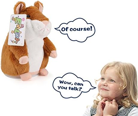 ENTOY Cute Talking Hamster Repeats What You Say Plush Interactive Toys for Baby Brown
