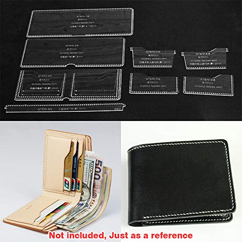 image for WUTA Classic Wallet Acrylic Template Leathercraft Pattern Set Clear Mo