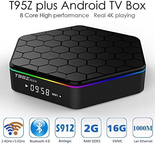 WELLWIN T95Z PLUS TV BOX 4K Android 6.0,Amlogic S912 Octa Core 2GB DDR3 16GB EMMC Flash,2.4G/5G Dual WIFI Band 1000M LAN Ethernet Bluetooth 4.0 3D