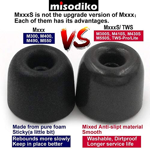 image for misodiko M550 Memory Foam Earbuds Tips for Jaybird X4 X3 X2, BlueBuds 