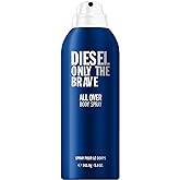 Diesel Only The Brave, Body Spray for Men, Fougere Scent With Notes of Lemon, Rosemary & Ambery Wood, 6.8 Fl. Oz.