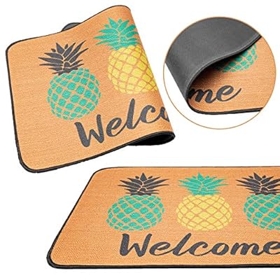 GROBRO7 Pineapple Doormat Summer Linen Welcome Carpet Rubber Non-Slip Reusable Entrance Rug Floor Hawaiian Door Mat… 51HK%2B lJ5nL