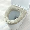 1 Stks dikker warm pompoen patroon wc-bril deksel ronde vorm pure kleur toilet stoel cover voor toilet (kleur: kaki)