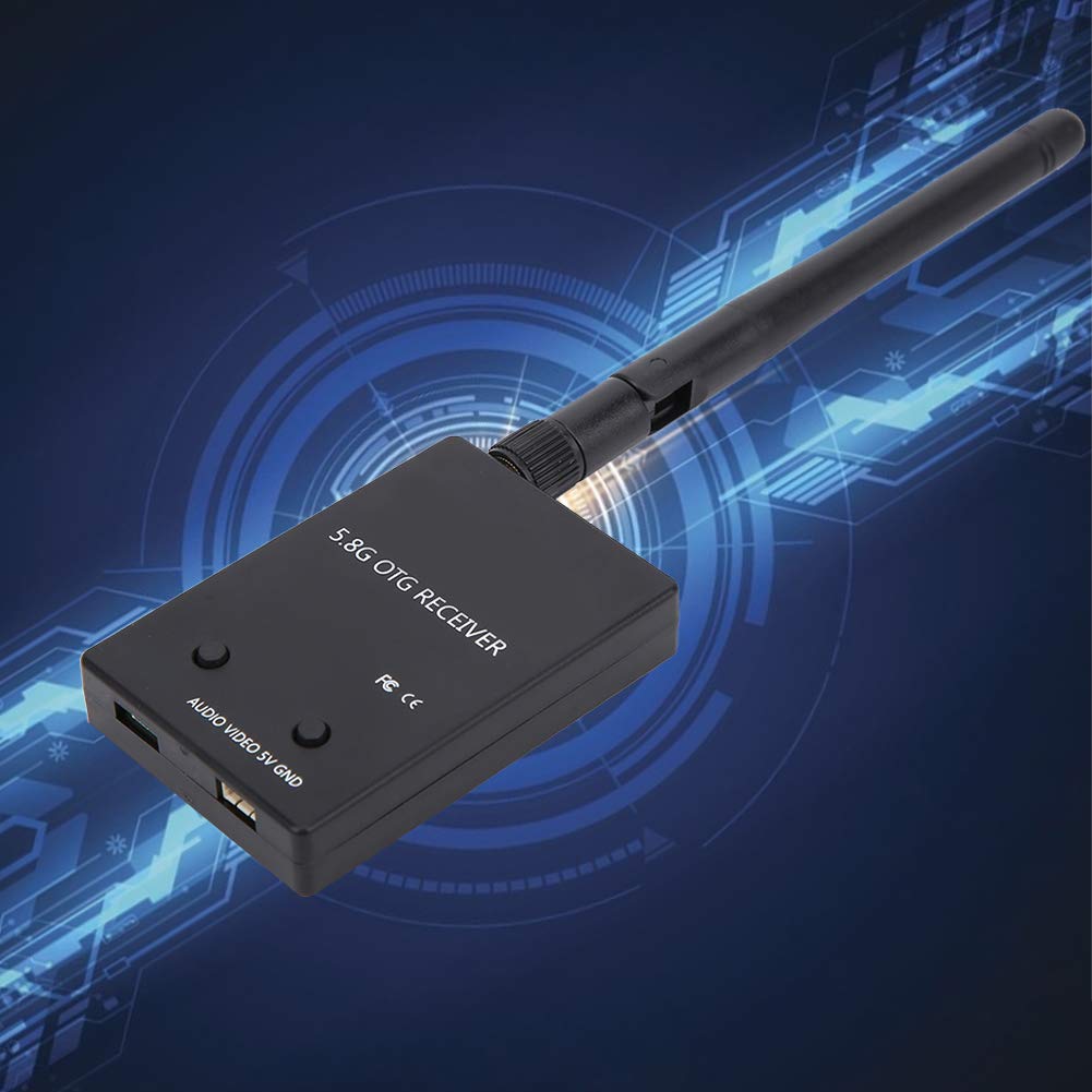 UVC OTG 5.8G 150CH Audio FPV Receiver for Phone and Computer, RP-SMA Female Connector, 2.4 x 1.6 x 0.4in