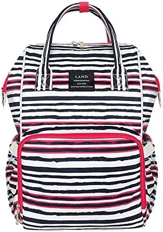 Abear Diaper Bag Backpack Waterproof Travel Mummy Nappy Bags, Large Capacity and Multi-Function Back Pack Organizer with Baby Insulated Pockets (Stripe)
