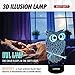 LJOYKID Owl 3D Led Night Light - Optical Illusion 7 Colors Touch Table Desk Visual Lamp with Remote Control Lamp for Gifts Toys for Children Kids