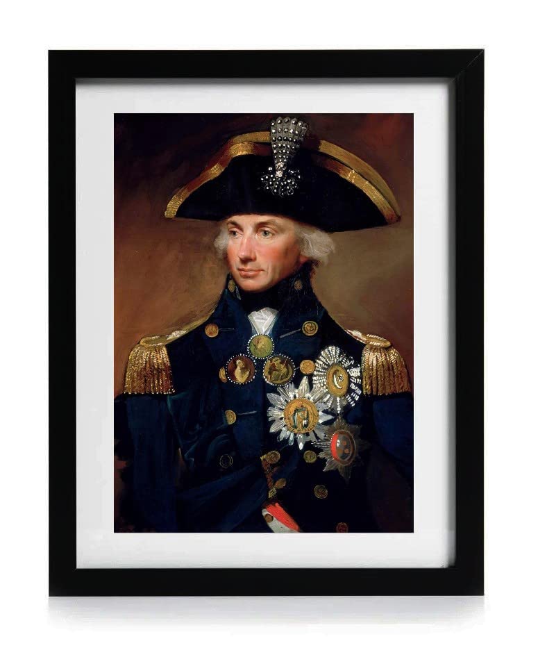 Lord Nelson Print, Art Unframed A4 Size, GoodHomeZen, Multi-coloured, Print is 21 CM X 29.7 CM (A4)