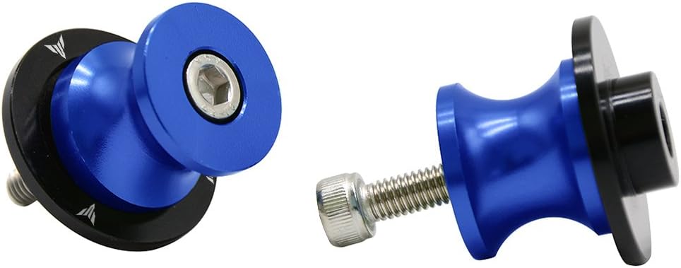 2pcs 6MM M6 X1.5 Motorcycle Swing arm Sliders Spools CNC Swing Arm Stand Screw for Yamaha FZ-01 FZ-03 FZ-125 FZ-09 FZ-10 (Blue): Automotive