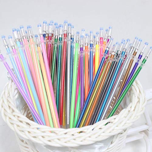 Barthylomo 60Pcs Colorful Fluorescent Pens Highlighter Glitter Gel Ink Pen Gel Refills Set for Replace - Thumbnail 2