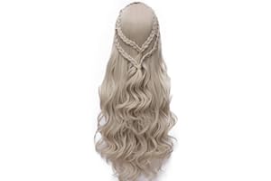Probeauty Long Blonde Braid Wig Curly Women Cosplay Wigs for Halloween Costume Party 27 Inch