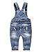 Kidscool Baby and Little Boys/girls Ripped Holes Bib Jeans Overall Blue 12 - 18 Months