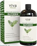 Viva Naturals Pure Vegetable Glycerine - 100% Pure USP Glycerin for Hair, Skin and DIY (32 fl oz)