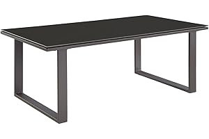 Modway Fortuna Aluminum Glass Outdoor Patio 44" Coffee Table in Brown