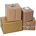 Wrapping Paper - Gift Wrapping Paper - Kraft Wrapping Paper with Polka Dots and Patterns – Gold Gift Wrap - Premium Gift Wrap - 4 Rolls - 2.5 ft x 10 ft per Roll, Includes 7 Bows, 2 Rolls of Ribbon